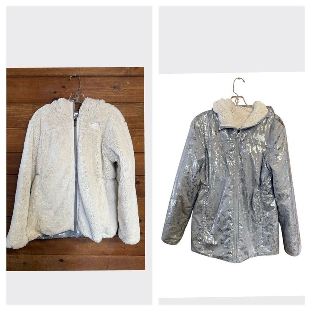 The North Face Girls' Reversible Mossbud Parka, Sz XXL (18-20) Silver on Silver/